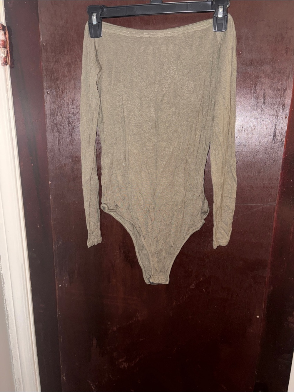 Long Sleeve Olive Green Bodysuit